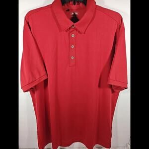 Adidas ClimaLite Golf Polo Men's Size Large Shirt Pin Striped Red Short Sleeve